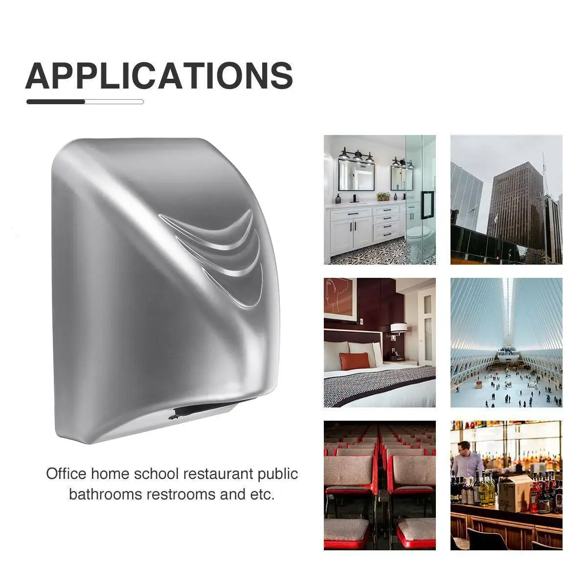 

Powerful Hand Dryer Hotel Commercial Hand Dryer 1000W Electric Automatic Induction Hands Drying Device Bathroom Winding Machine