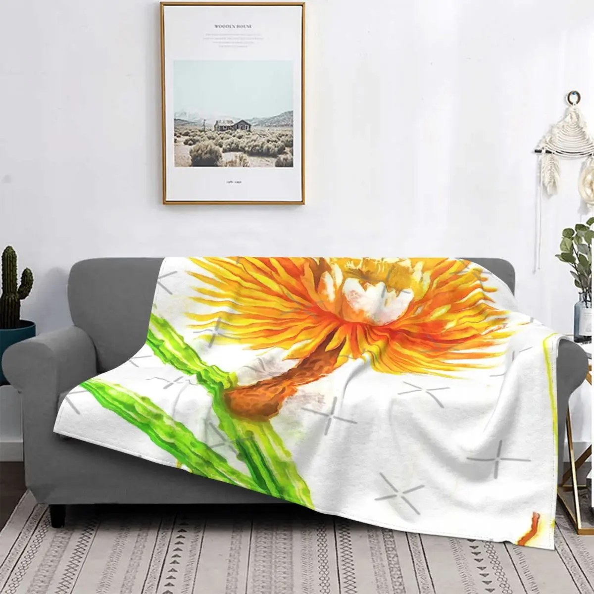 

Manta de Cactus Grand florus, colcha para cama a cuadros, manta de Baby a cuadros, manta de lana a cuadros y fundas