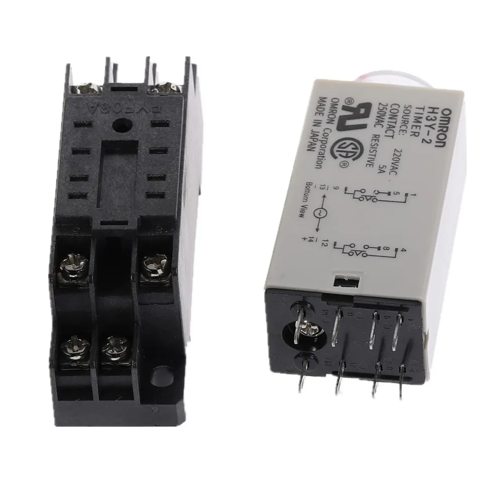 Таймер задержки 0-60 мин H3Y-2 DC12V DC24V AC110V AC220V реле времени с PYF08A 8pin база Мини реле времени