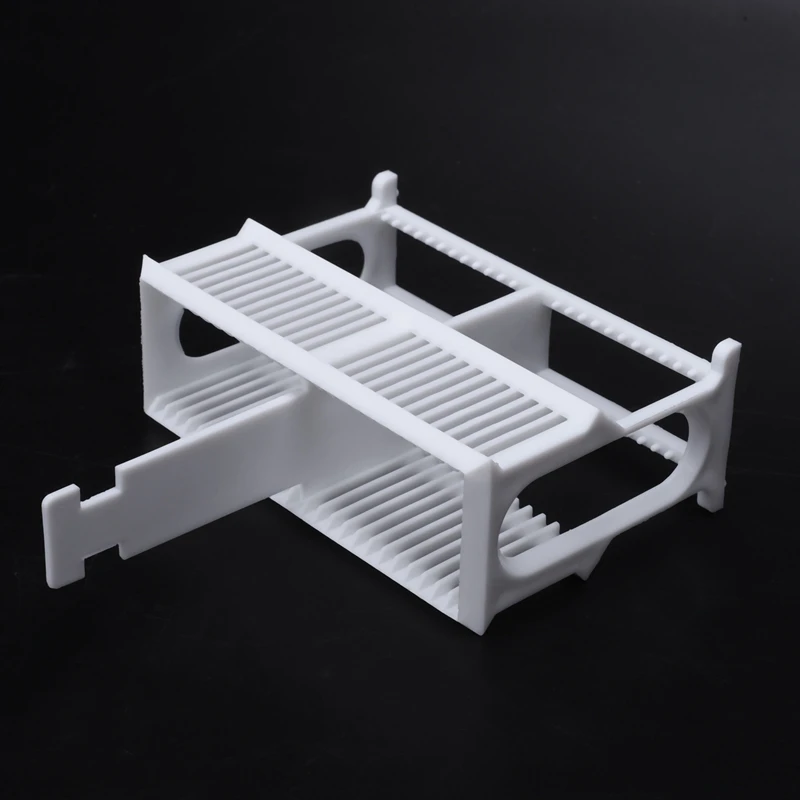 

2 in 1 White 24 Pieces Microscope Slides Staining Rack Dish Set
