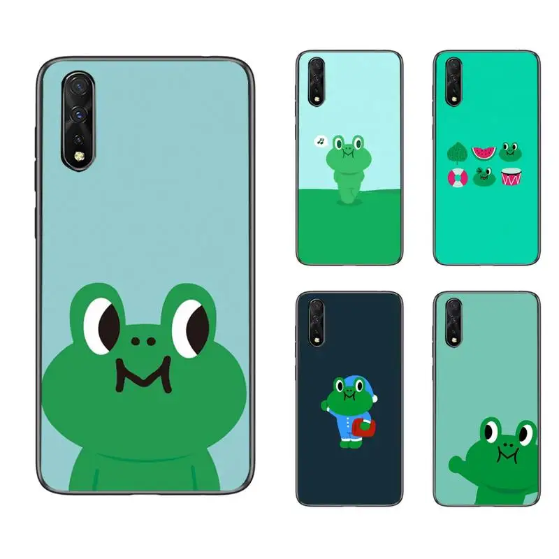 

Mint Green Funny The Frog Cute Cartoon Phone Case For Redmi 4X 5plus 6 7 8A 9 Note 4 8 T 9 10 pro Cover Fundas Coque