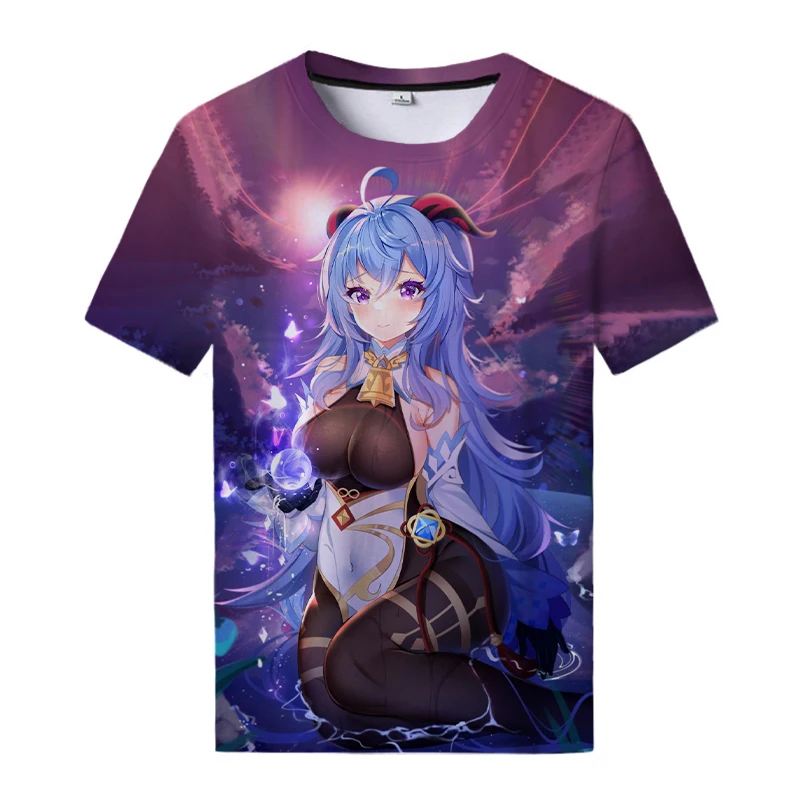 

The most popular game Genshin Impact 3D printing men's and women's T-shirt tops Yuanshen game O-neck casual hip-hop cosplay top