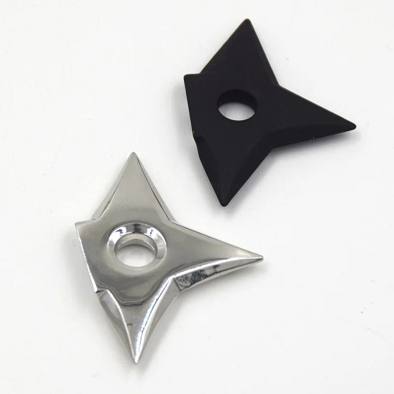 

HOVEFELER 2PCS Samurai Shuriken Ninja Fridge Magnet Dart Triangular Five-pointed Star Refrigerator Message Sticker Photo Deco