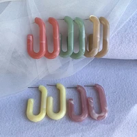 statement new acrylic geometric oval c hoop earrings for women girls vintage resin small hoop earring jewelry accessories gifts