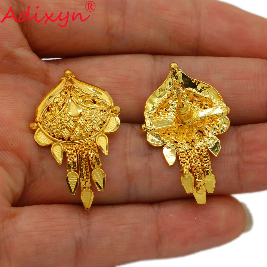 Adixyn чокер с цепочкой серьги набор украшений для женщин девочек Золотой Цвет Медь