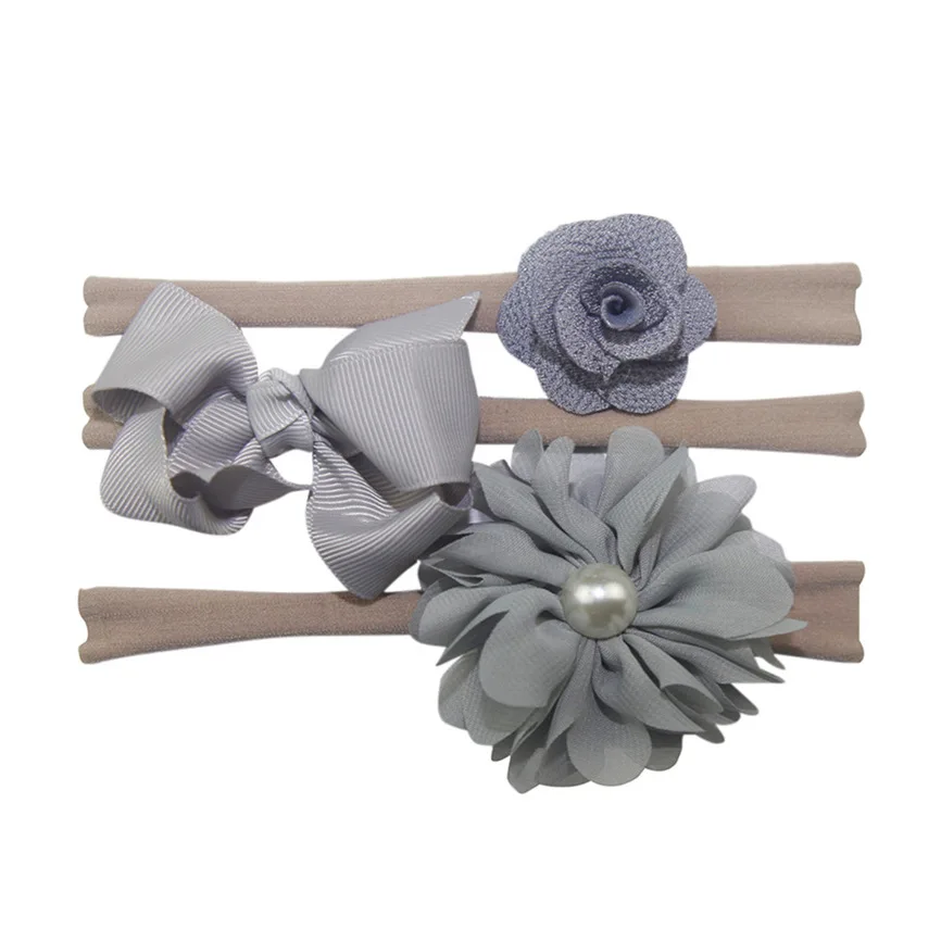 Детская повязка для волос цветок 3 шт. детская эластичная Цветочная девочек