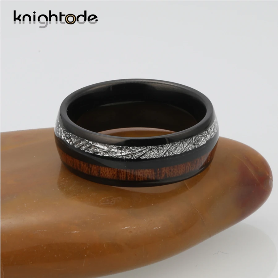 8 мм черный/розовое золото вольфрамовый Карбид свадебный браслет белый