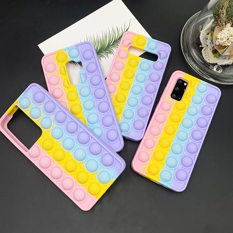 

Relive Stress Pop Fidget Toys Silicone Case For Vivo Y19 Y17 Y30 Y20 Y85 Y70 Y7S Y73S Y83 Y81 Y93 X60 Pro Phone Protective Cover