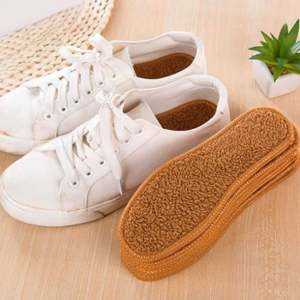 

Comfortable Thick Shoes Pads Soft Anti-deformation Insoles Women Men Solid Color Winter Warm Soft Imitation Wool Insoles
