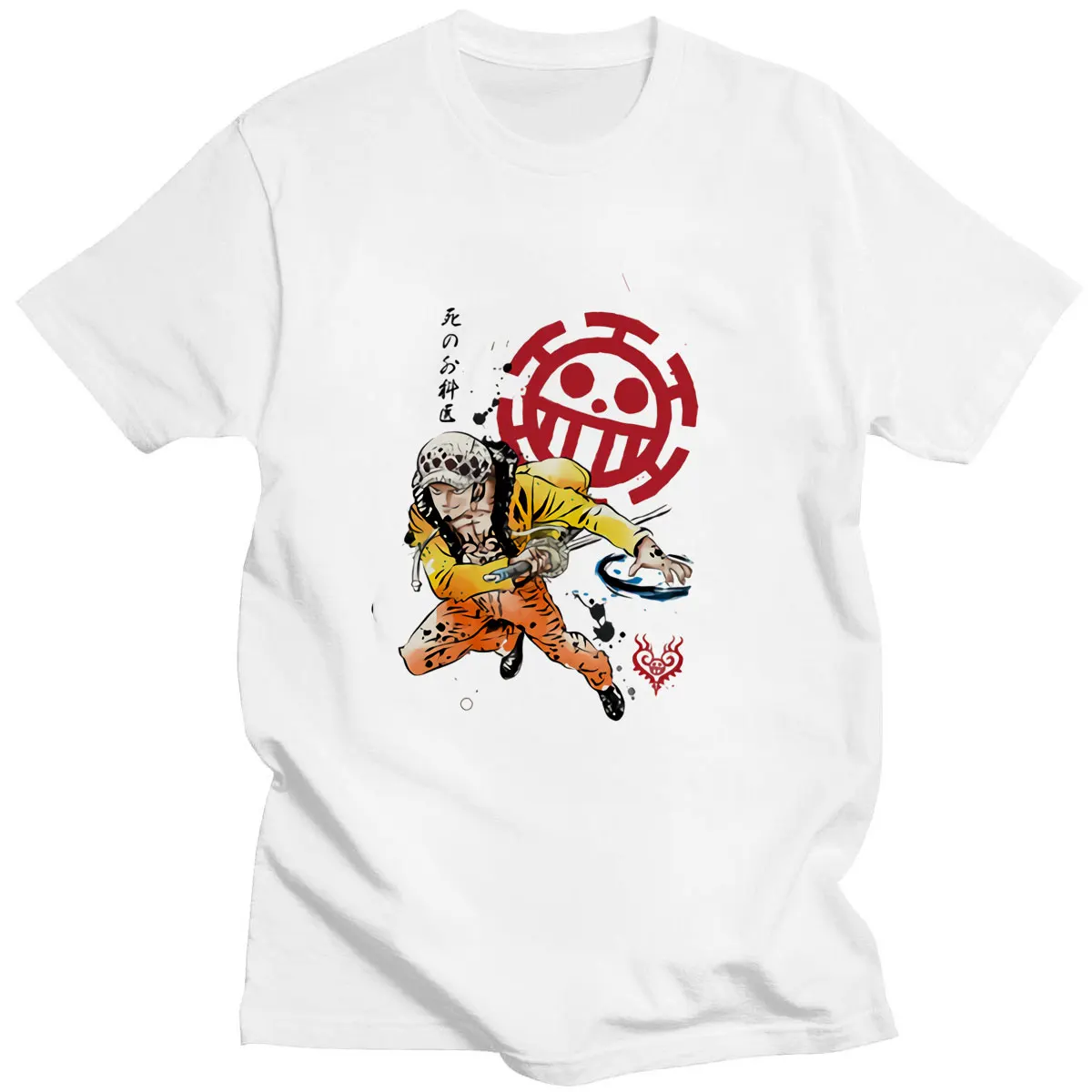 

Hot Sale Cartoon Breathable Clothing One Piece Trafalgar Harajuku Ulzzang T Shirt Fashion Japan T-shirts Men Manga Print Clothes