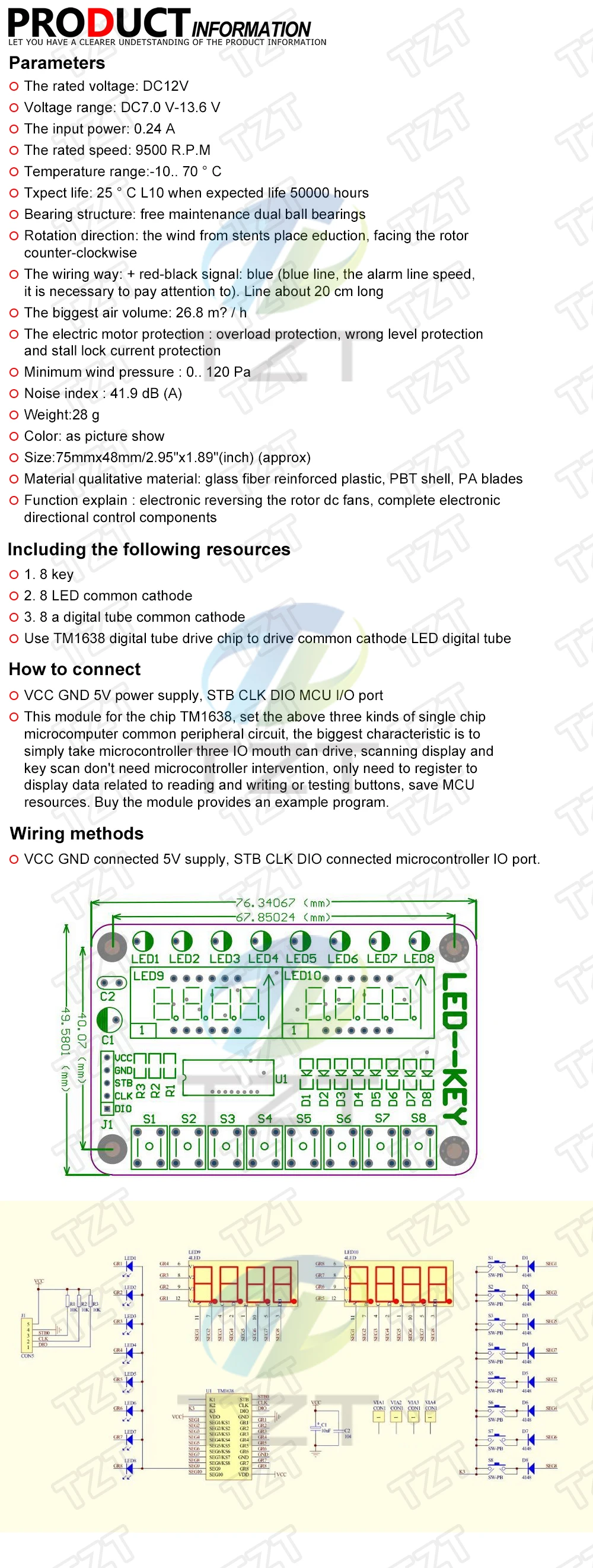 spkey Дисплей светодиодной лампой для AVR Arduino 8 бит цифровой светодиодный трубчатая лампа 8-Bit TM1638 модуль