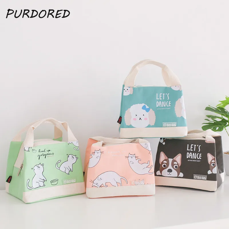 

PURDORED 1 Pc Cute Dog Lunch Bags for Women Food Picnic Lunch Box Bag Insulated Cooler Bags Portable Student Breakfast Pouch