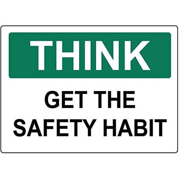 

Think Get The Safety Habit Retro tin sign nostalgic ornament metal poster garage art deco bar cafe shop
