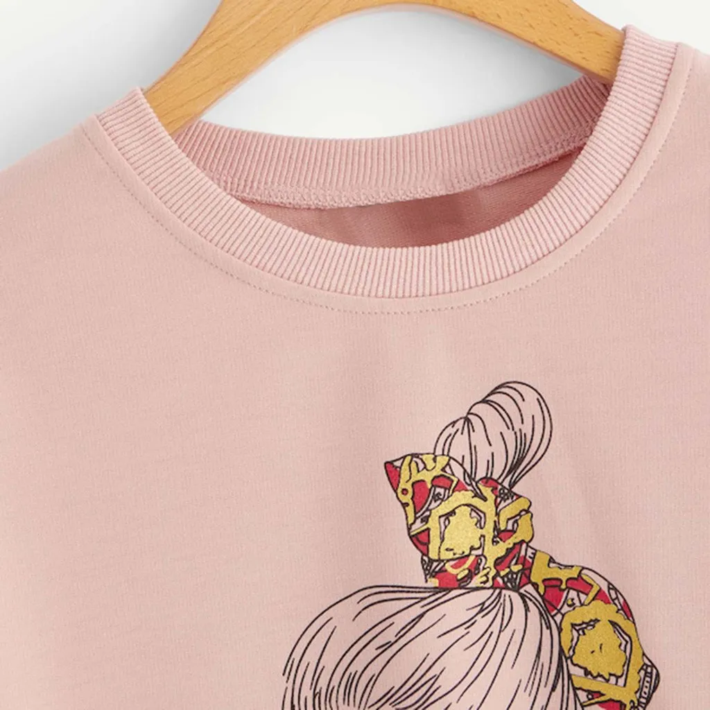 Толстовка с круглым вырезом и длинным рукавом принтом в виде портрета белые