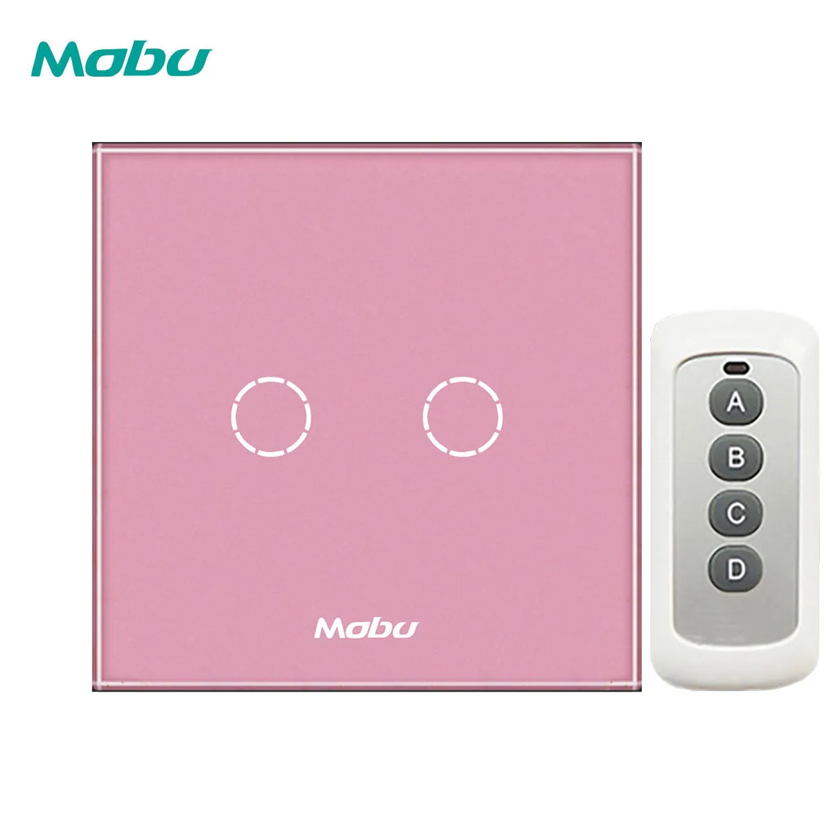 Pink Y602B Mobu EU/UK стандартный настенный светильник сенсорный выключатель, использовать с пультом дистанционного управления 2Gang 1-way переключатель с дистанционным управлением - Цвет: Pink Y602B
