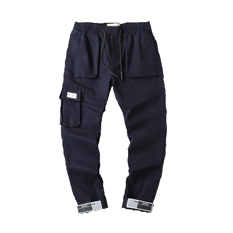 

2021 spring and summer Korean solid color Capris men's Straight Cotton trend Men's Casual Overalls