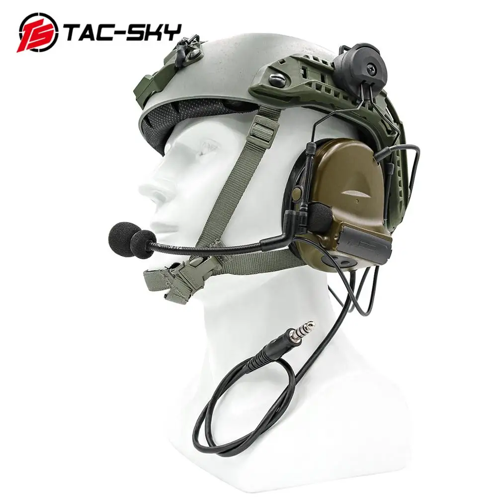 TAC -SKY Tactical COMTAC COMTAC II Helmet Bracket Silicone Earmuff Noise Reduction Pickup Tactical Headphones Comtacii FG
