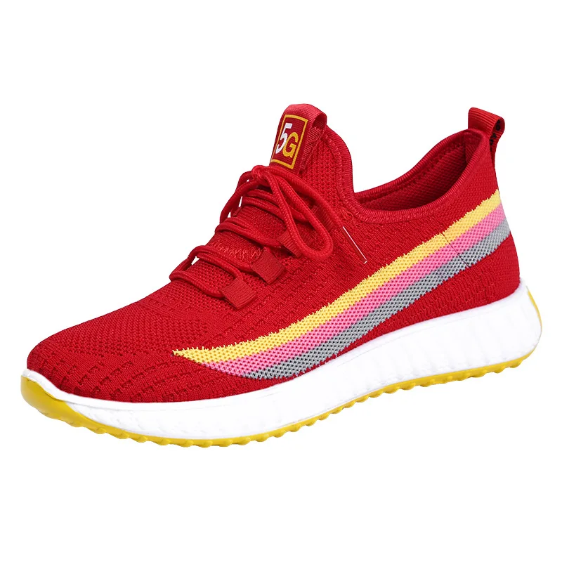 Dance Shoes 2021 Soft Outsole Colourful Square Dancing Shoes Sports Feature Breath Sneakers Woman Practice Modern Dance Shoes