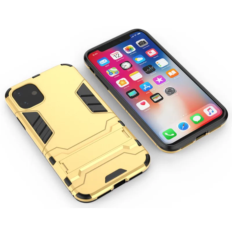for apple iphone 11 12 pro max xs xr 8 7 hybrid soft tpu hard pc dual layer armor case shockproof bumper stand holder cover free global shipping