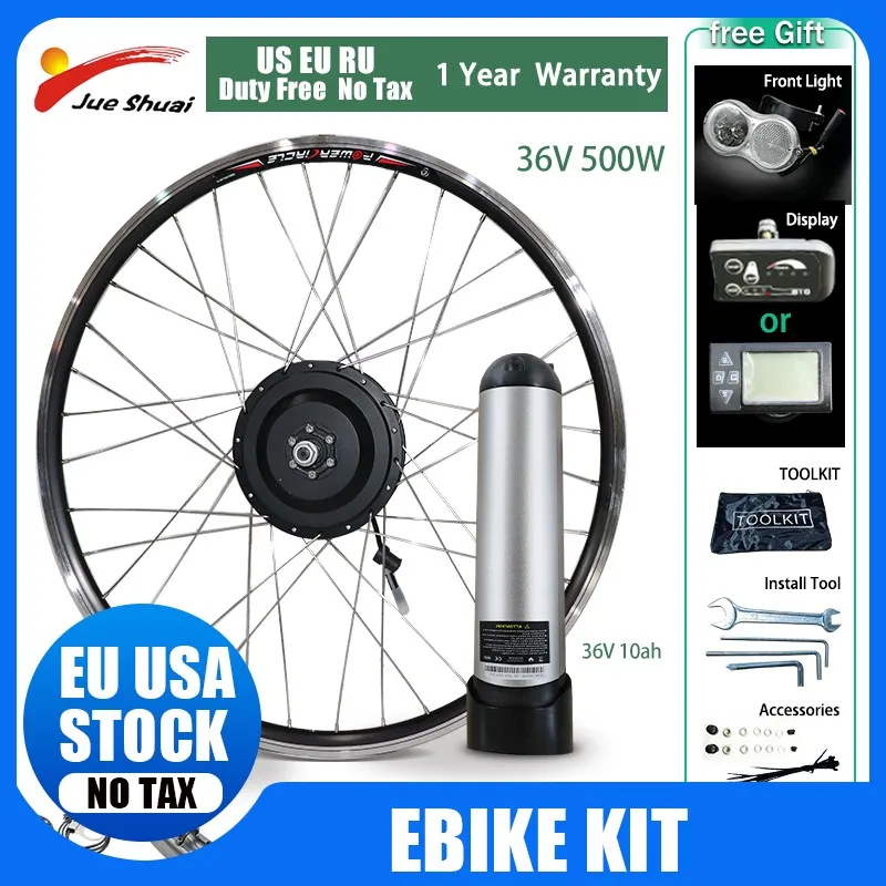 

DIY Ebike Electric Bike Conversion Kit EU 36V 250W 350W 500W Motor Wheel Rear Hub Motor 26inch LCD/LED 10A 12A Bottle Battery