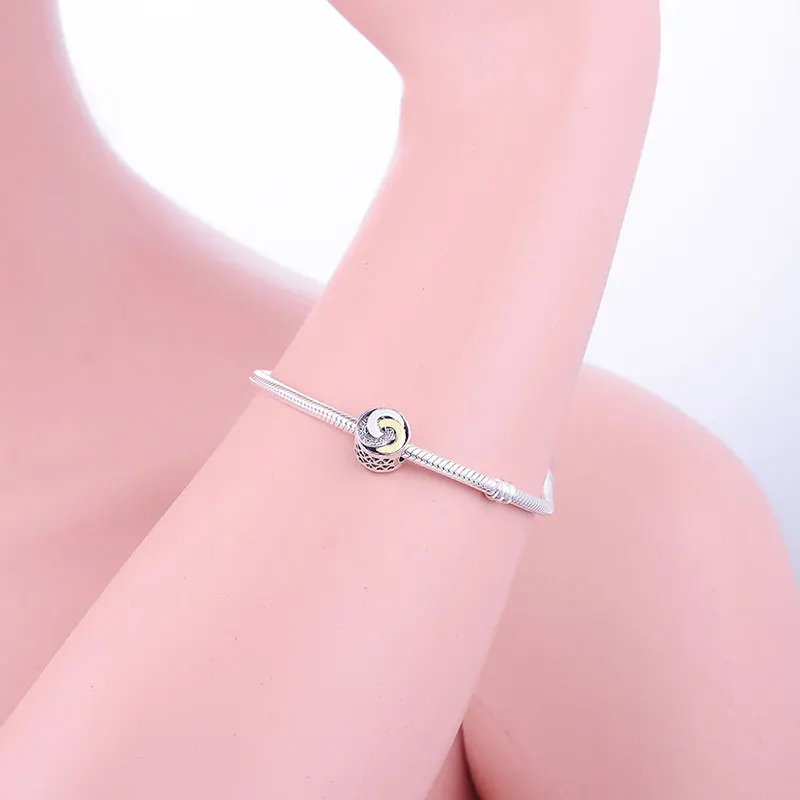 925 пробы серебряный золотой цвет круги Перекрещенные мощность циркониевые