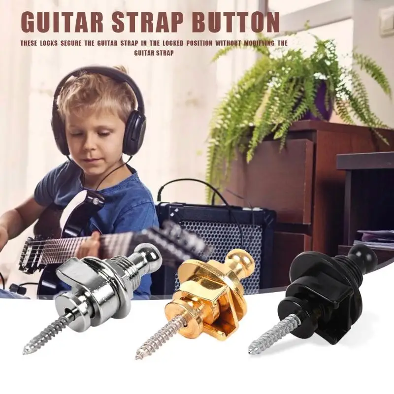 legierung kupfer elektrische gitarre strap lock taste anti slip gürtel schlösser nägel musical instruments zubehör für bass g