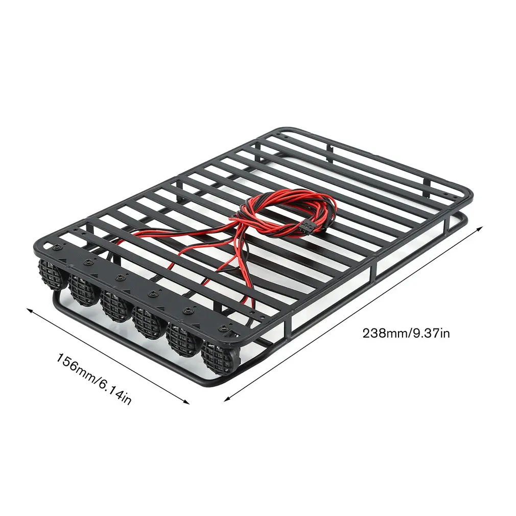 Стойка для багажа на крышу с 6 белыми светодиодными лампами 1/10 RC Гусеничный