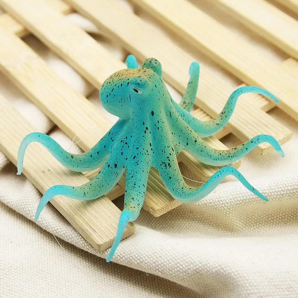 Fluorescent Artificial Octopus Aquarium Ornament with Suction Cup Fish Tank Decoration | Дом и сад