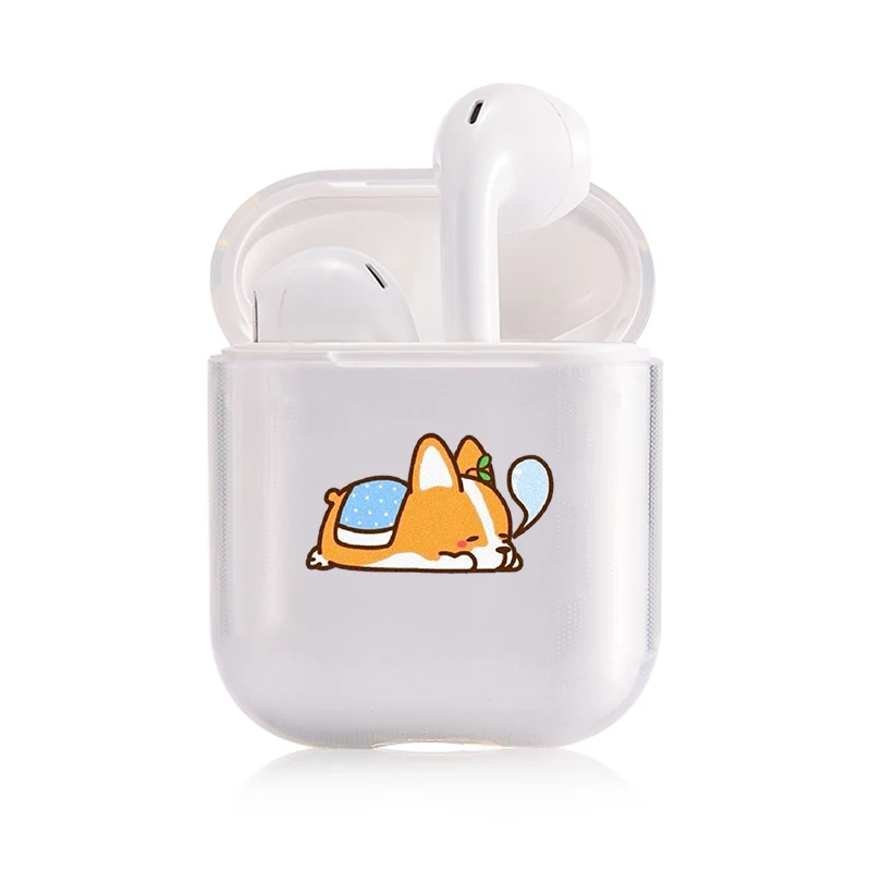 Жесткий прозрачный чехол для наушников Apple airpods 1 чехол Роскошные домашние животные собака корги прозрачный Air Pods чехол для Airpods 2 защитный чехол