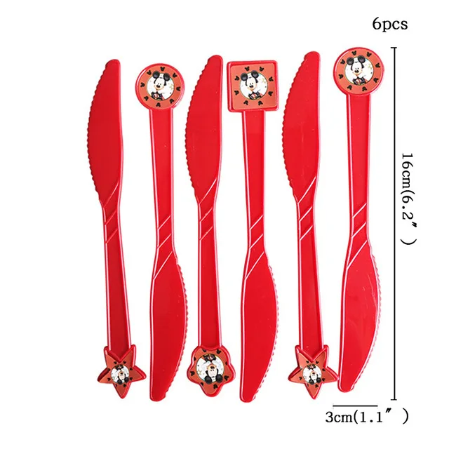 Knife-6pcs Вечерние принадлежности с изображением Микки Мауса, вечерние украшения, Детская Подвеска в виде шара на день рождения - Цвет: Knife-6pcs