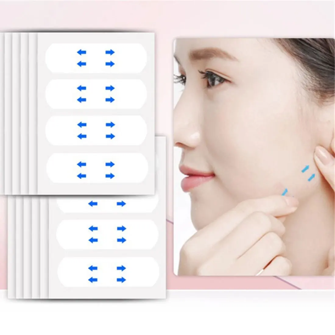 

40/80pcs Face Lifting Sticker V Shape Slimming Mask Invisible Face Contours Lift Facial Line Wrinkle Chin Lift Tape Skin Care