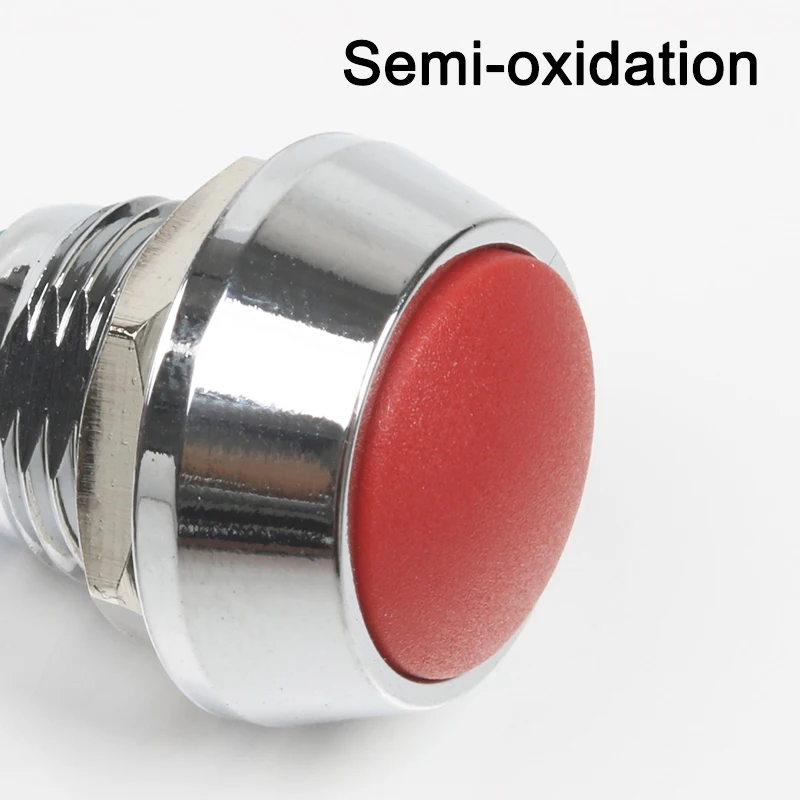 Semi-oxidation 12 мм водонепроницаемый мгновенный глинозема черный 1NO купольный кнопочный переключатель штырьковые ножки/винтовой терминал самосброс ВКЛ-ВЫКЛ - Цвет: Semi-oxidation