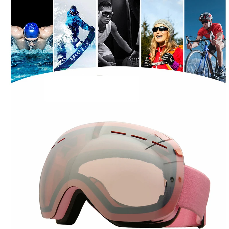 anti fog ski goggles uv400 protection snowboard eyewear snow snowmobile man women skiing outdoor sport mask glasses free global shipping
