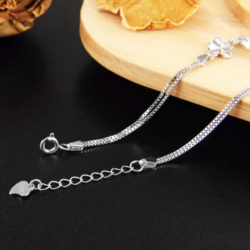 

Womens Fine Jewelry Lucky Four Leaf Clover 925 Sterling Silver CZ Adjustable Bracelet Mothers Birthday Gifts