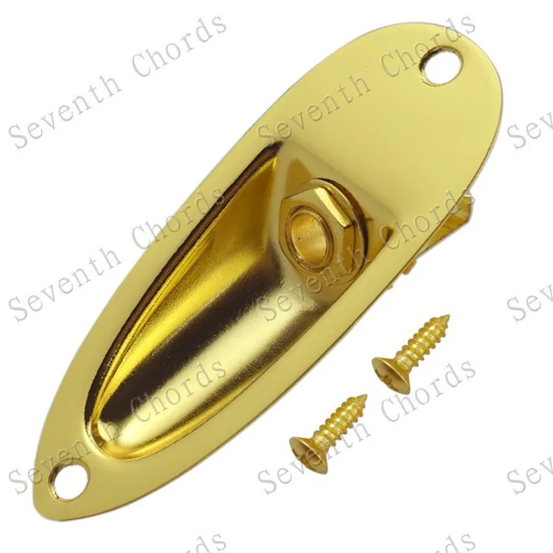 2Pcs 6.35 Electric Bass Guitar Jack Output Input Socket With Boat Style Plate Chrome Black Gold guitar accessories parts | Спорт и