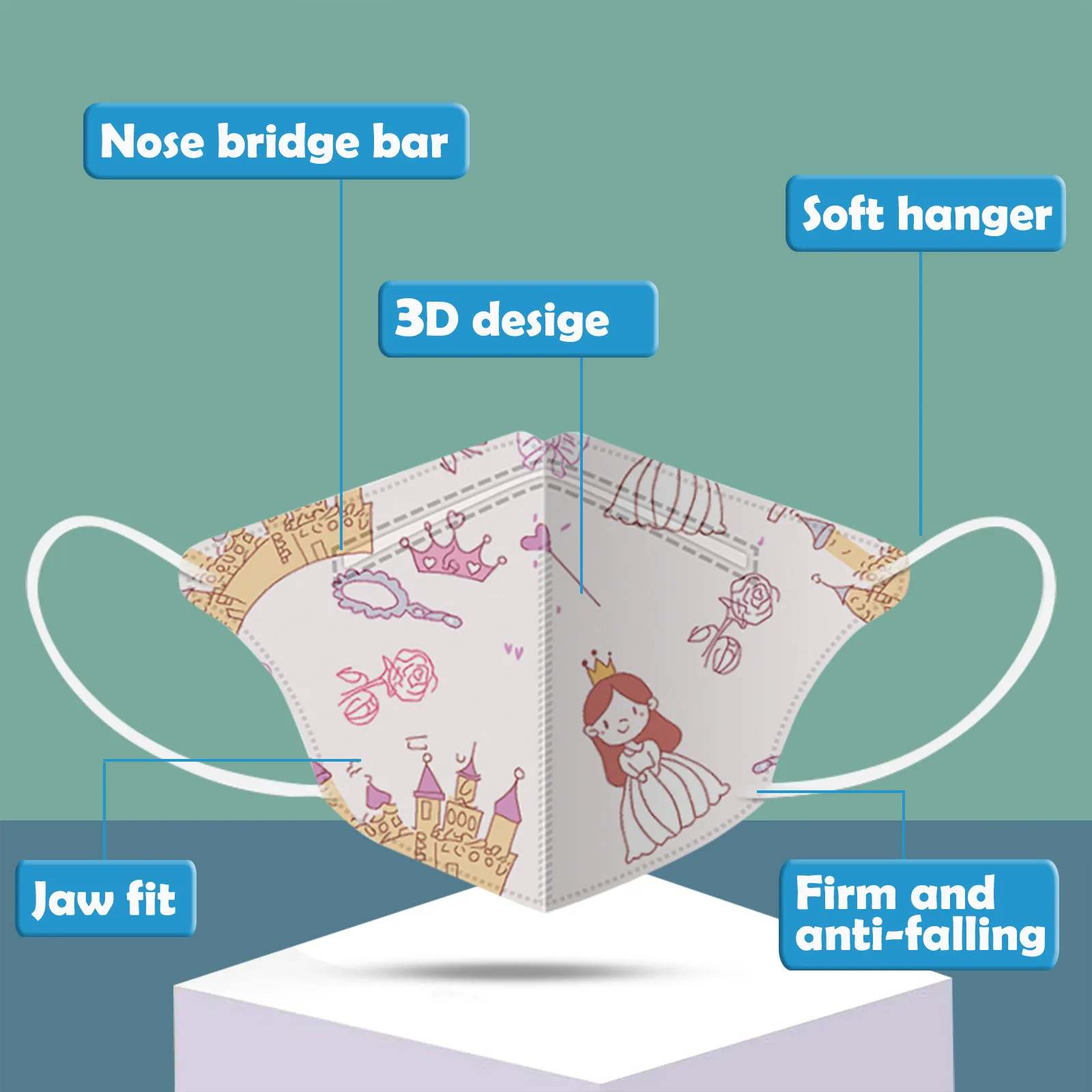 

10pcs Kids Mask 4ply Ear Loop Mask Children Baby Mask Disposable Face Mask Cartoon Print Masque Enfant Halloween Cosplay Mask