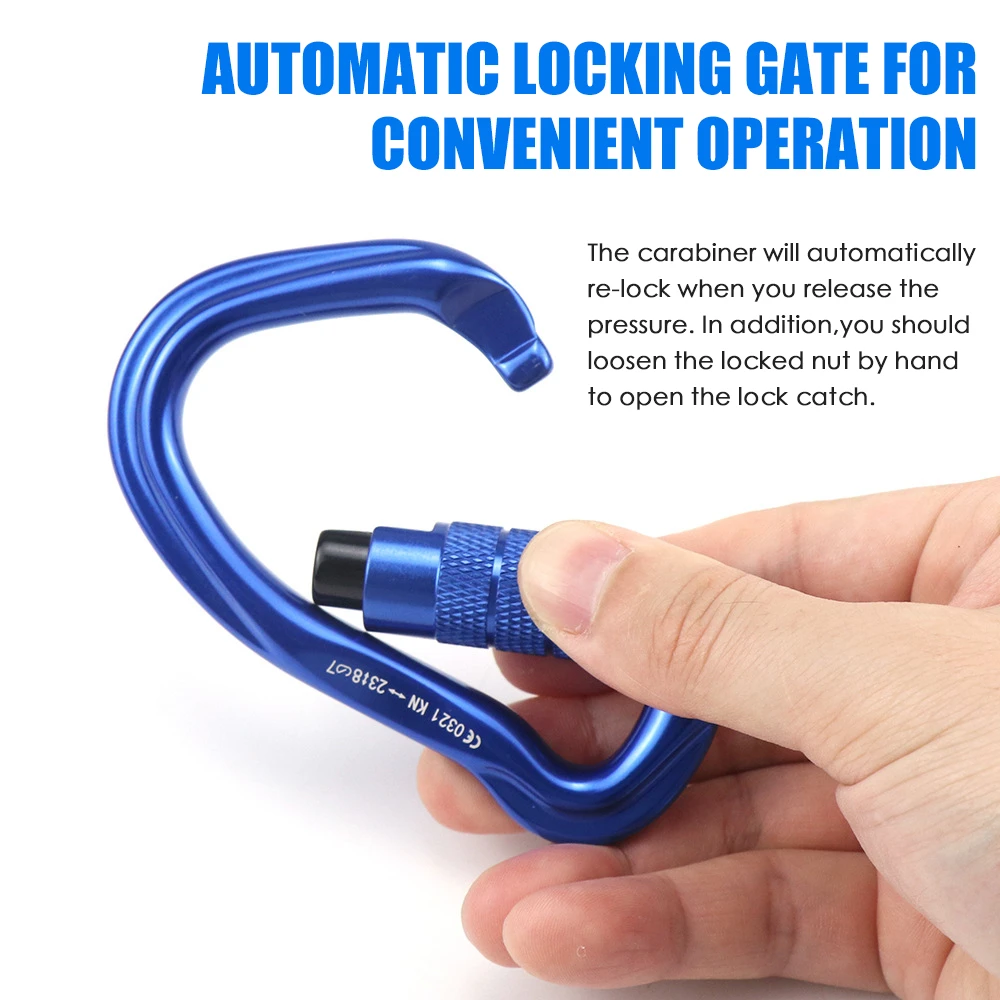 

3pcs Carabiner Locks with Automatic Locking Gate 23KN Heavy Duty Carabiner Clips for Hammocks Camping Hiking Backpacking