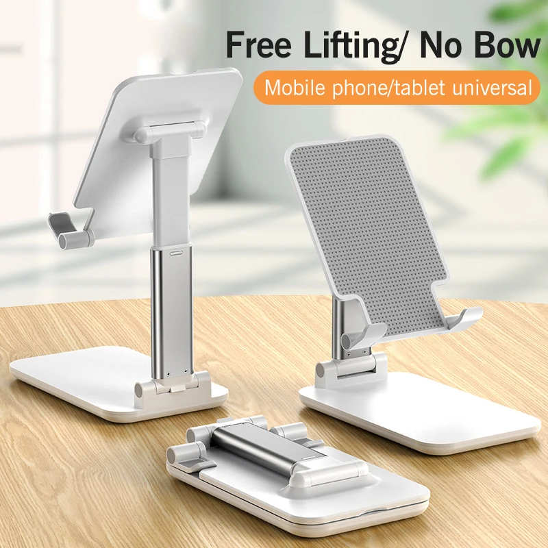 

Alloy Phone Holder Portable Folded Tablet iPad Stand Desktop Bracket Adjust Phones Stand for iPhone 11 12 Samsung Xiaomi Huawei