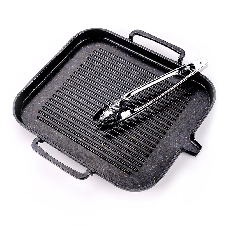 

Korean Square Barbecue Plate Steak Frying Pan Barbecue Maifan Stone Baking Tray Home Wild Portable Barbecue BBQ Steak Nonstick