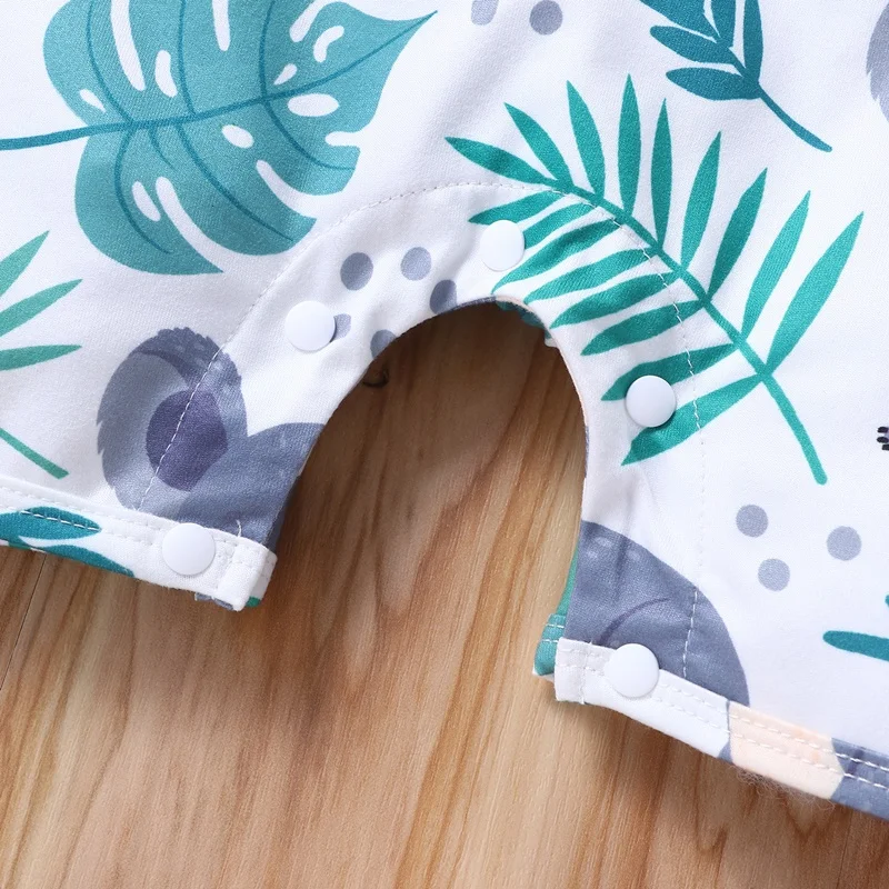 

Newborn Baby Clothes Summer Baby Onesie Lovely CartoonTree Kangaroo Short Sleeve Baby Rompers Cotton Casual Baby Playsuit 0-18M