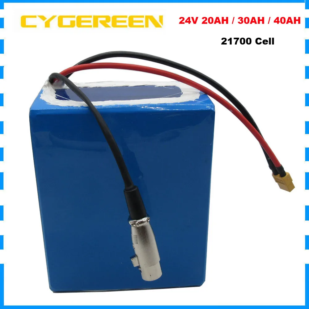 

7S 24V 24AH 500W Lithium ion Battery Pack 24 Volt 12AH 16AH 20AH 30AH 40AH Ebike Electric Bike 21700 Batteria 29.4V 5A Charger