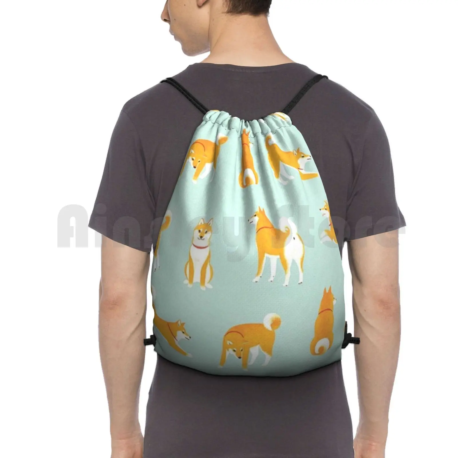 

Dogue Backpack Drawstring Bag Riding Climbing Gym Bag Dog Dogue Meme Puppy Shiba Inu Grey Pupy Dogie Doge Tumblr Cool Cute