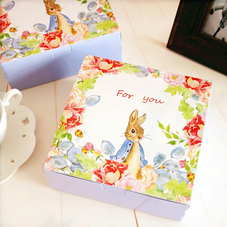 

Hot Sal 16*16*6.5cm 10pcs Design design Cheese Cake Paper Box Cookie Container gift Packaging Wedding Christmas Use