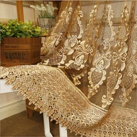 european luxury high end sheer yarn tulle curtains for bedroom precision embroidery curtain for living room finished guaze tulle
