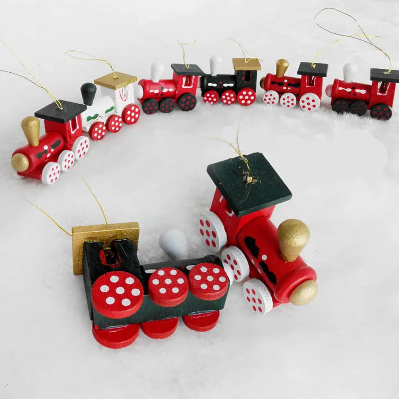 6 шт. креативная деревянная голова поезда декор для рождественской елки подвеска