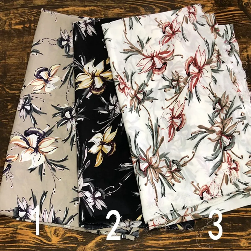 Летняя ткань с принтом тонкие материалы стрейчевая юбка из крепа в стиле ретро