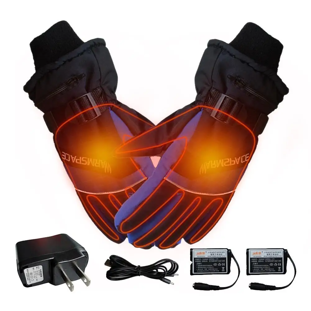 

Winter Ski Outdoor USB Hand Glove Warmer Electric Heated Gloves with 4000mAh Rechargeable Battery Cycling Motorcycle Gloves