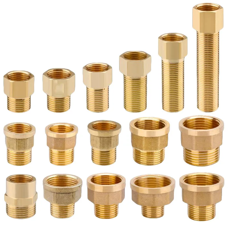 

1Pcs 1/2''3/4''1'' Inch Thicken Hexagon Brass Copper Inner Outer Wire Joint Water Pipe Fittings Male Thread Connect Adapter