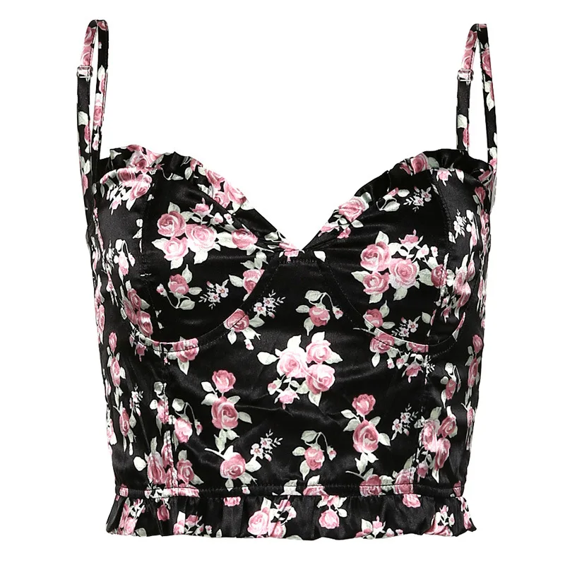 Boho Basic короткий женский топ Camisole лето 2020 Богемия сексуальный низкий вырез с