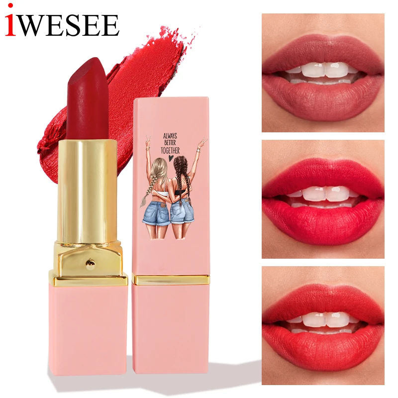 

Fashion Gril 6 Colors Lipstick Red Lip Gloss Long Lasting Moisture Cosmetic Makeup Matte Lipsticks Waterproof Non-Stick Cup